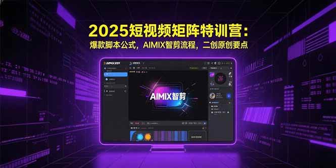 （15475期）2025短视频矩阵特训营：爆款脚本公式，AIMIX智剪流程，二创原创要点网赚项目-副业赚钱-互联网创业-资源整合南风学院