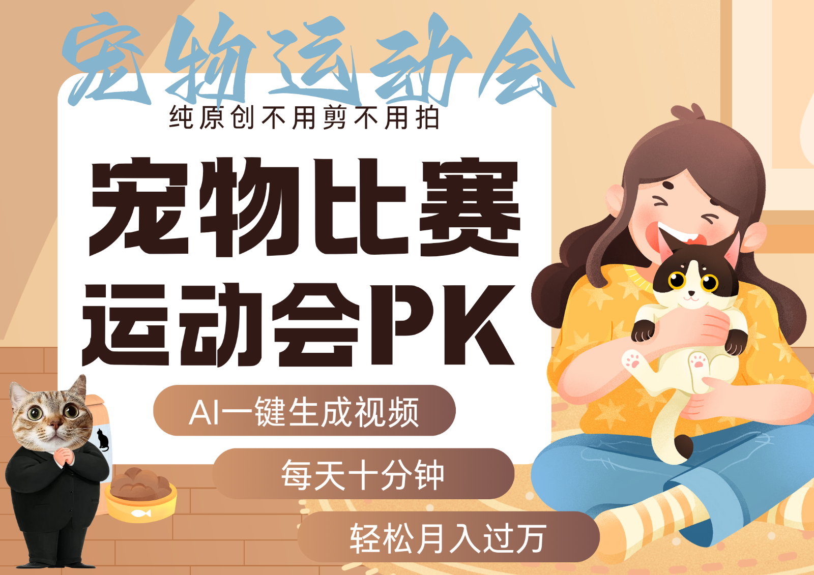 AI萌宠运动员跳水 射击 篮球 足球比赛 每天十分钟 附详细提示词文案库 代替做…网赚项目-副业赚钱-互联网创业-资源整合南风学院