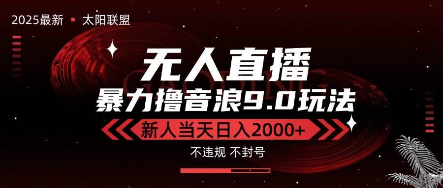 （15358期）最新抖音无人直播撸音浪独家9.0玩法，防封智能黑科技，新手当天日入2000+网赚项目-副业赚钱-互联网创业-资源整合南风学院