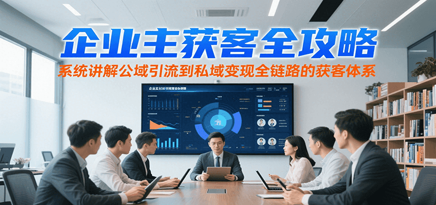 企业主获客全攻略，系统讲解公域引流到私域变现全链路的获客体系网赚项目-副业赚钱-互联网创业-资源整合南风学院
