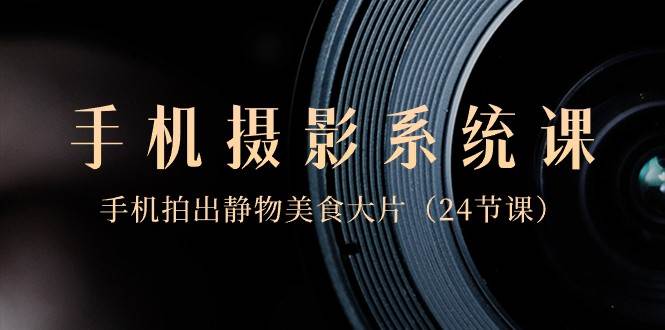 0基础手机摄影系统课，手机拍出静物美食大片（24节课）网赚项目-副业赚钱-互联网创业-资源整合南风学院