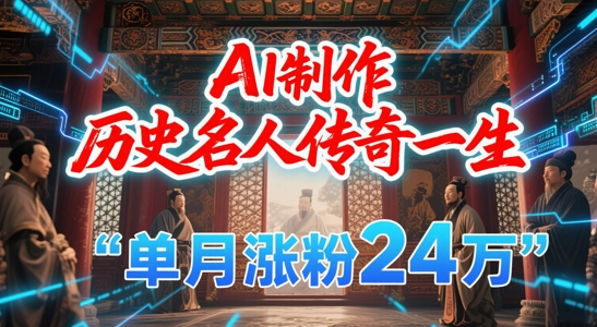 暴力起号！用AI制作历史名人传奇一生，单月涨粉24W，涨粉+变现赛道黑马来了网赚项目-副业赚钱-互联网创业-资源整合南风学院