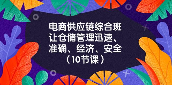 （8246期）电商-供应链综合班，让仓储管理迅速、准确、经济、安全！（10节课）网赚项目-副业赚钱-互联网创业-资源整合南风学院