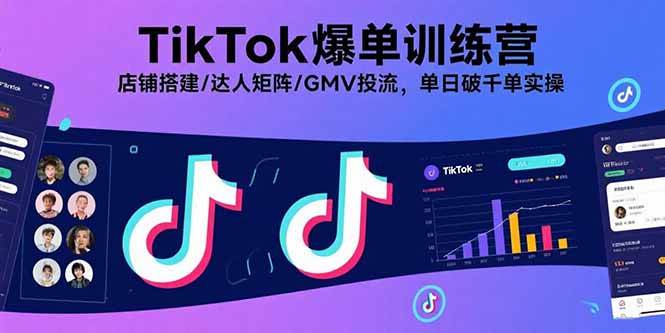 （15920期）TikTok爆单训练营，店铺搭建/达人矩阵/GMV投流，单日破千单实操网赚项目-副业赚钱-互联网创业-资源整合南风学院
