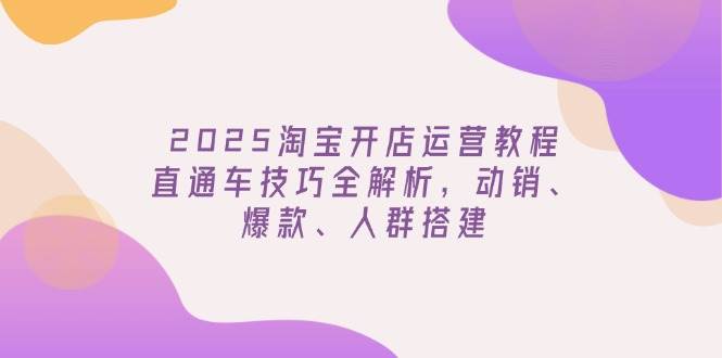 （14389期）2025淘宝开店运营教程更新，直通车技巧全解析，动销、爆款、人群搭建网赚项目-副业赚钱-互联网创业-资源整合南风学院