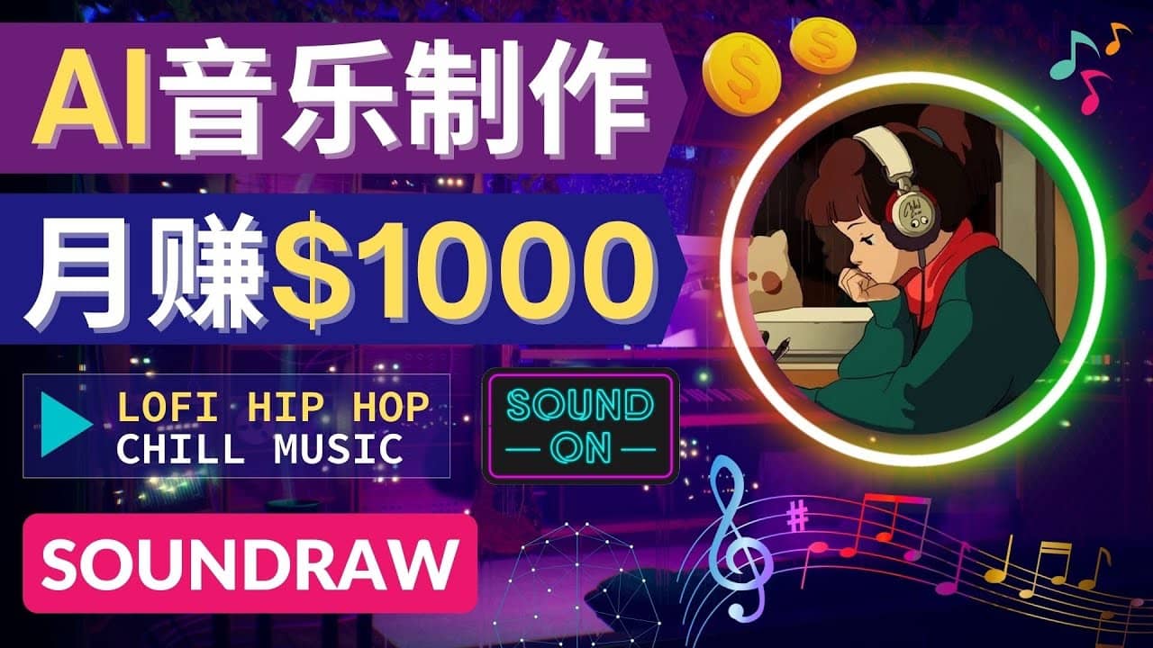 无需任何音乐基础： 使用AI软件制作Lofi Hip Hop Chill Music 月赚1000美元网赚项目-副业赚钱-互联网创业-资源整合南风学院