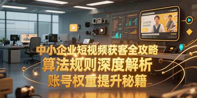 （15326期）中小企业短视频获客全攻略，算法规则深度解析，账号权重提升秘籍网赚项目-副业赚钱-互联网创业-资源整合南风学院