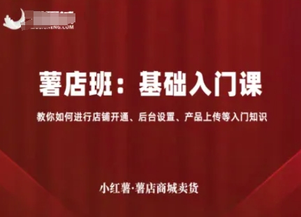 小红薯薯店商城卖货，基础入门课，教你如何进行店铺开通、后台设置、产品上传等入门知识网赚项目-副业赚钱-互联网创业-资源整合南风学院