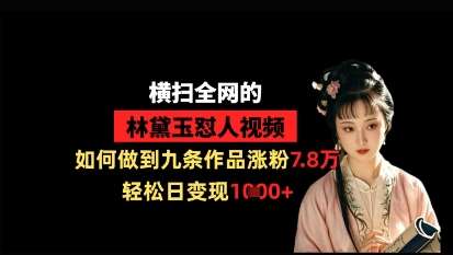 横扫全网的林黛玉怼人视频，如何做到九条作品涨粉7.8万，轻松日变现1k网赚项目-副业赚钱-互联网创业-资源整合南风学院
