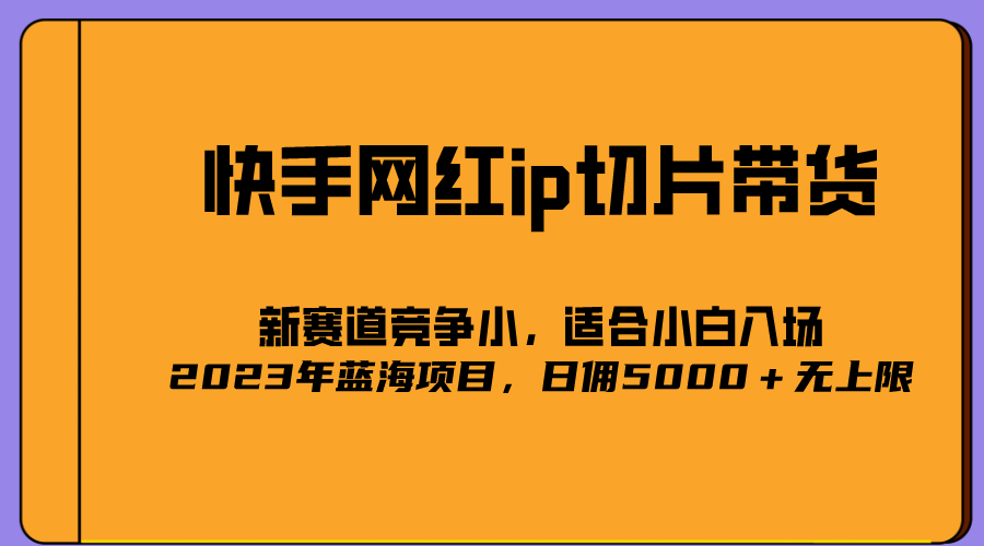 2023爆火的快手网红IP切片，号称日佣5000＋的蓝海项目，二驴的独家授权网赚项目-副业赚钱-互联网创业-资源整合南风学院