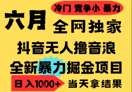 25年6月高爆抖音无人直播最新撸音浪掘金项目，小白可做，无脑日入1k+，门槛低可批量矩阵【揭秘】网赚项目-副业赚钱-互联网创业-资源整合南风学院