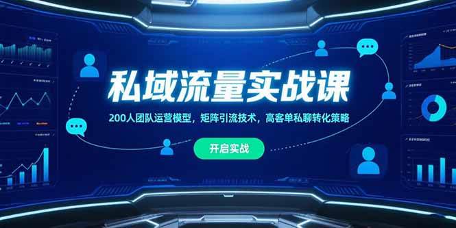 （15403期）私域流量实战课，200人团队运营模型，矩阵引流技术，高客单私聊转化策略网赚项目-副业赚钱-互联网创业-资源整合南风学院