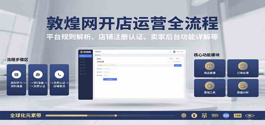 敦煌网开店运营全流程：平台规则解析、店铺注册认证、卖家后台功能详解等网赚项目-副业赚钱-互联网创业-资源整合南风学院