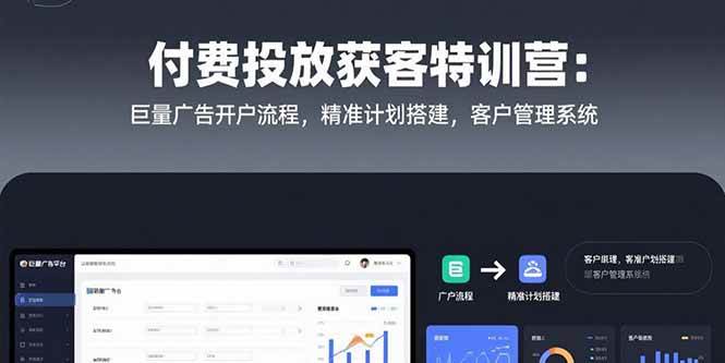 （15426期）付费投放获客特训营：巨量广告开户流程，精准计划搭建，客户管理系统网赚项目-副业赚钱-互联网创业-资源整合南风学院