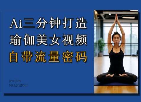 Ai3分钟打造瑜伽美女视频，自带流量密码网赚项目-副业赚钱-互联网创业-资源整合南风学院
