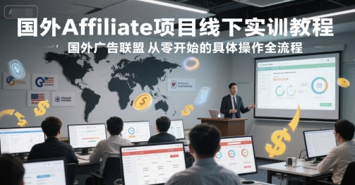 国外Affiliate项目线下实训教程，国外广告联盟从零开始的具体操作全流程网赚项目-副业赚钱-互联网创业-资源整合南风学院