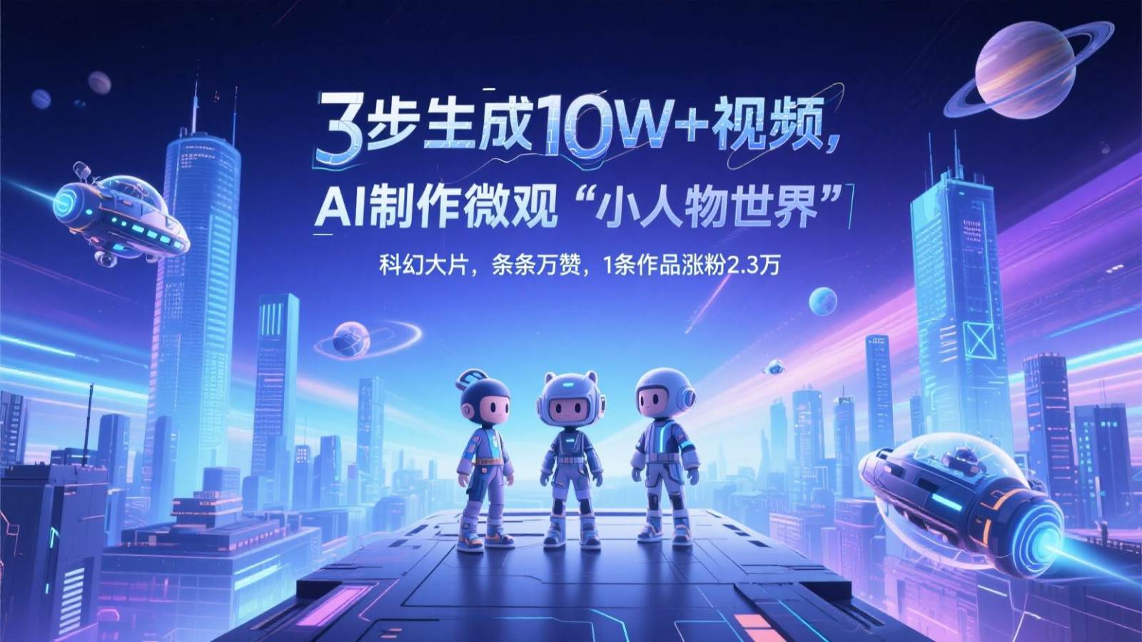 三步生成10W+视频，AI制作微观“小人物世界”科幻大片，条条万赞，1条作品涨粉2.3万网赚项目-副业赚钱-互联网创业-资源整合南风学院