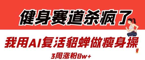健身赛道杀疯了？我用AI复活貂蝉做瘦身操，3周涨粉8W网赚项目-副业赚钱-互联网创业-资源整合南风学院