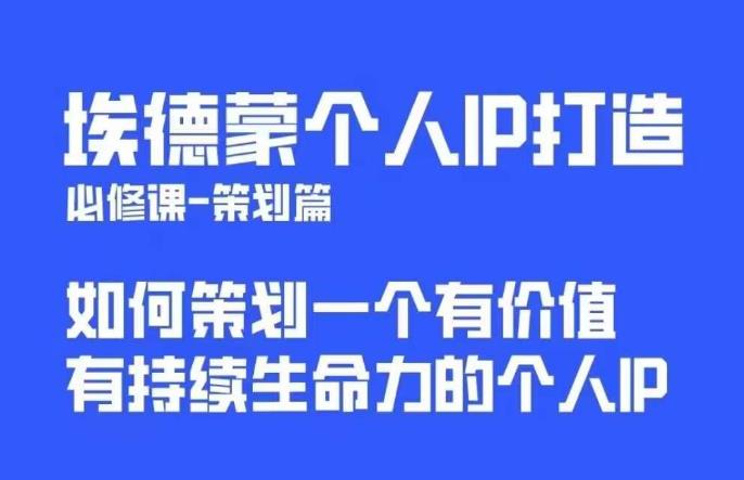 埃德蒙普通人都能起飞的个人IP策划课，如何策划一个优质个人IP网赚项目-副业赚钱-互联网创业-资源整合南风学院