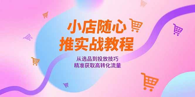 （15205期）小店随心推实战教程，从选品到投放技巧，精准获取高转化流量网赚项目-副业赚钱-互联网创业-资源整合南风学院