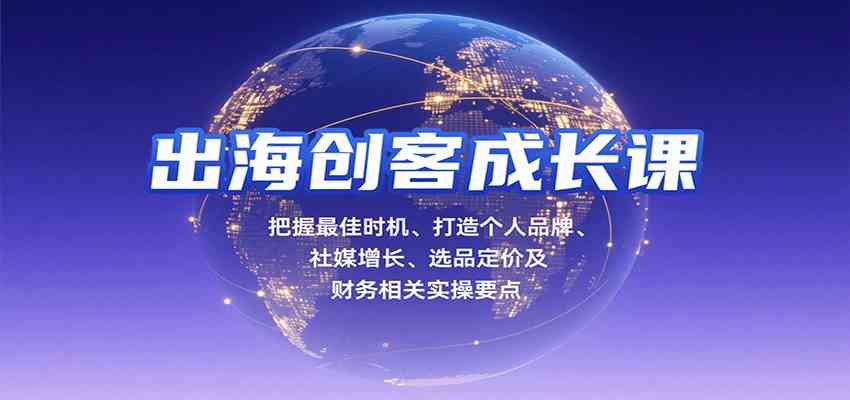 出海创客成长课，把握最佳时机、打造个人品牌、社媒增长、选品定价及财务相关实操要点网赚项目-副业赚钱-互联网创业-资源整合南风学院